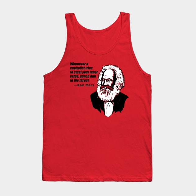 Karl Marx: Throat Punch (red) Tank Top by ExistentialComics